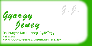 gyorgy jeney business card